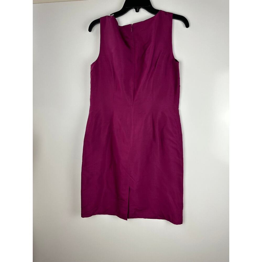 New Talbots 100% Pure Shantung Silk Shift Dress Sleeveless Purple Women's Size 8 - Picture 12 of 15
